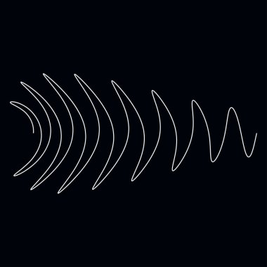 Dalgalı, dalgalı, dalgalı çizgiler. Eğri, camber, yay etkisi çizgileri. Curl, camber, fleks efekt çizgileri - stok vektör illüstrasyonu, klip- art grafikleri