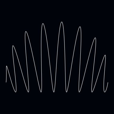 Dalgalı, dalgalı, dalgalı çizgiler. Eğri, camber, yay etkisi çizgileri. Curl, camber, fleks efekt çizgileri - stok vektör illüstrasyonu, klip- art grafikleri