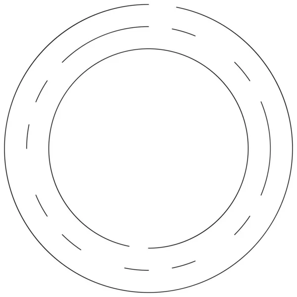 Cirkelvormige Concentrische Gesegmenteerde Cirkels Ringen Abstracte Geometrische Cirkel Spiraalvormig Draaiend — Stockvector