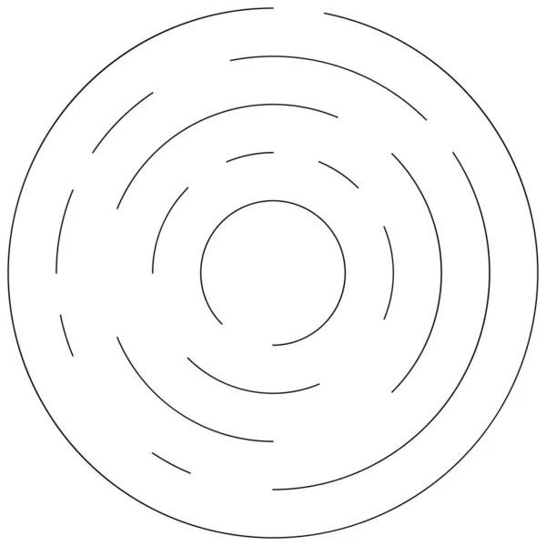 Circular Círculos Segmentados Concéntricos Anillos Círculo Geométrico Abstracto Espiral Remolino — Archivo Imágenes Vectoriales