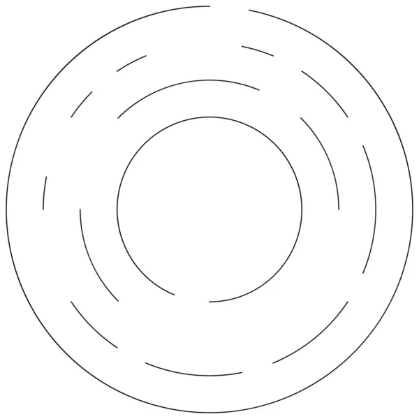 Circular Círculos Segmentados Concêntricos Anéis Circulo Geométrico Abstrato Espiral Rodopiar —  Vetores de Stock