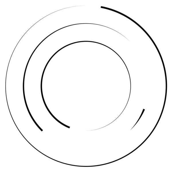 Circular Círculos Segmentados Concêntricos Anéis Circulo Geométrico Abstrato Espiral Rodopiar — Vetor de Stock