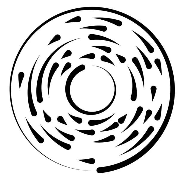 Circular Concentric Segmented Circles Rings Abstract Geometric Circle Spiral Swirl — Stock Vector