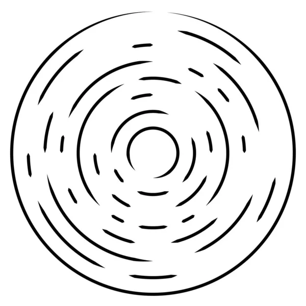 Circular Círculos Segmentados Concéntricos Anillos Círculo Geométrico Abstracto Espiral Remolino — Vector de stock