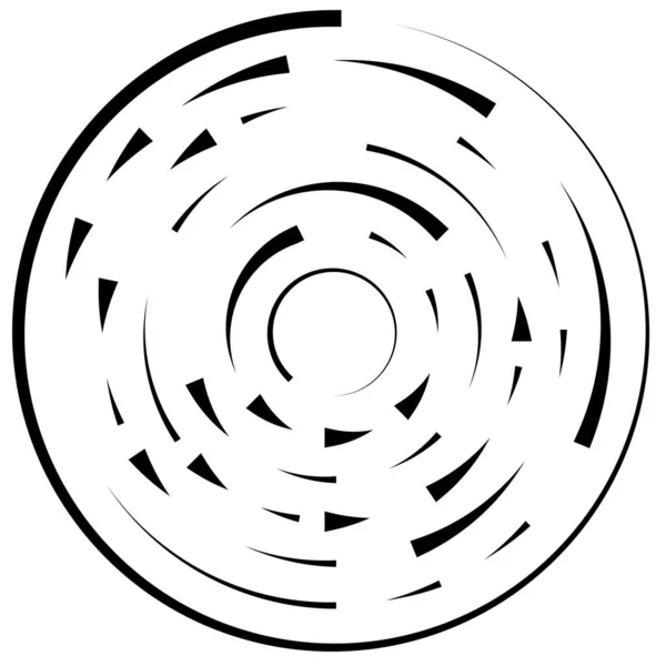 Kruhové Soustředné Kruhy Kruhy Abstraktní Geometrický Kruh Spirála Víření Víření — Stockový vektor