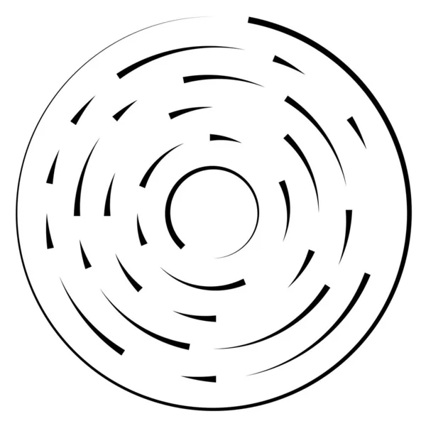 Κυκλικοί Ομόκεντροι Κύκλοι Δακτύλιοι Αφηρημένος Γεωμετρικός Κύκλος Σπιράλ Σπιράλ Σπιράλ — Διανυσματικό Αρχείο