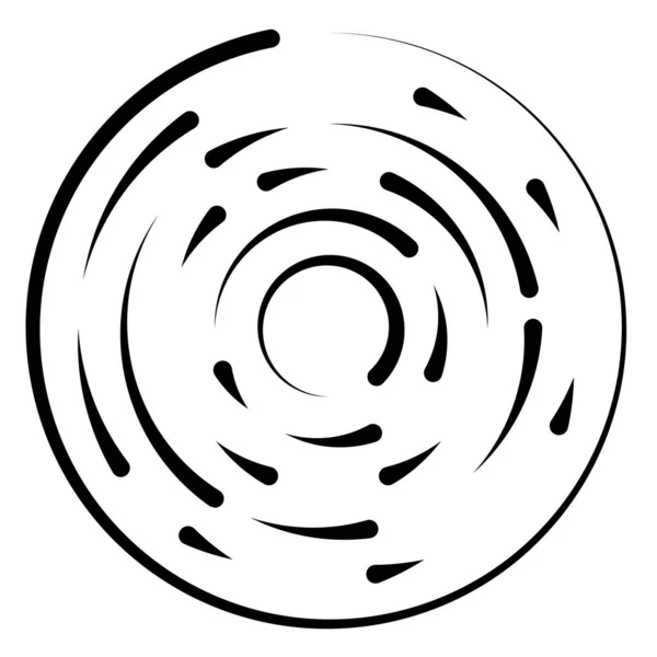 Kreisförmige Konzentrisch Segmentierte Kreise Ringe Abstrakter Geometrischer Kreis Spirale Wirbel — Stockvektor