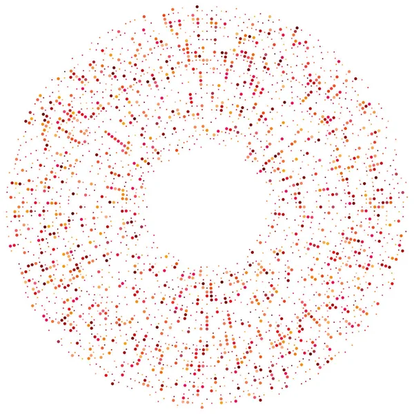 Coloré Cercles Aléatoires Colorés Points Mouchetures Taches Rousseur Élément Concentrique — Image vectorielle