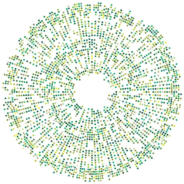 Renkli, renkli rastgele daireler, noktalar, benekler ve çiller konsantre, dairesel ve dairesel elementler. Noktacılık, noktacılık rastgele polikrom yarım ton daireler stok vektör çizimi, klip- sanat grafikleri