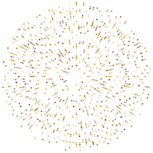Renkli, renkli rastgele daireler, noktalar, benekler ve çiller konsantre, dairesel ve dairesel elementler. Noktacılık, noktacılık rastgele polikrom yarım ton daireler stok vektör çizimi, klip- sanat grafikleri