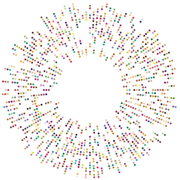 Círculos Aleatórios Coloridos Coloridos Pontos Manchas Sardas Elemento Concêntrico Circular —  Vetores de Stock