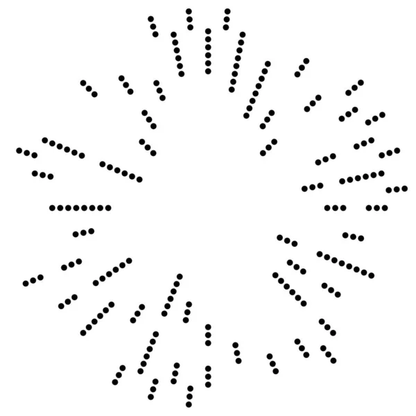 Círculos Aleatorios Puntos Motas Pecas Elemento Concéntrico Circular Radial Puntillista — Vector de stock