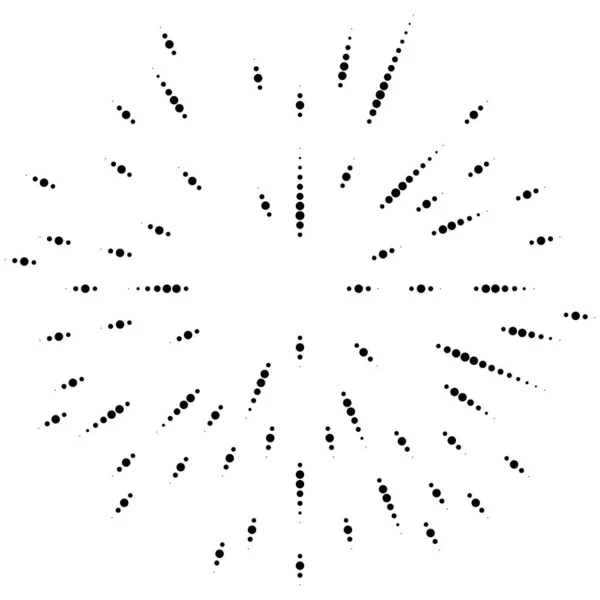 주근깨 주근깨는 동심원 방사상적 요소이다 Pointillist Pointillism Random Haltone Circle — 스톡 벡터