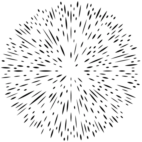 Radikal, yayılan çizgiler. Radyasyon, patlama, parıltı, parıltı ve parıltı efekti. Soyut patlama, aurora, aura etkisi stok vektör çizimi, klip- sanat grafikleri.