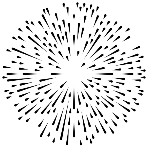 Radikal, yayılan çizgiler. Radyasyon, patlama, parıltı, parıltı ve parıltı efekti. Soyut patlama, aurora, aura etkisi stok vektör çizimi, klip- sanat grafikleri.