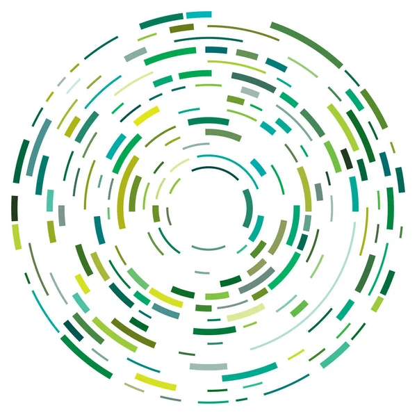 Círculos Circulares Concéntricos Segmentados Anillos Radiales Forma Círculo Geométrico Abstracto — Vector de stock