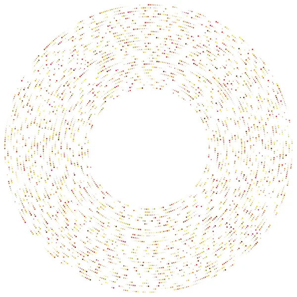 Renkli, renkli rastgele daireler, noktalar, benekler ve çiller konsantre, dairesel ve dairesel elementler. Noktacılık, noktacılık rastgele polikrom yarım ton daireler stok vektör çizimi, klip- sanat grafikleri