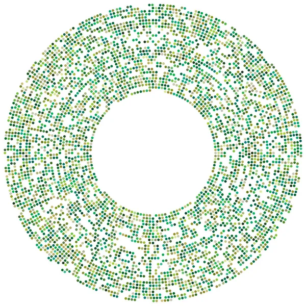 Renkli, renkli rastgele daireler, noktalar, benekler ve çiller konsantre, dairesel ve dairesel elementler. Noktacılık, noktacılık rastgele polikrom yarım ton daireler stok vektör çizimi, klip- sanat grafikleri