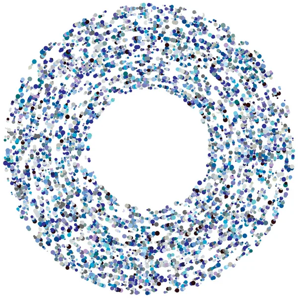 Renkli, renkli rastgele daireler, noktalar, benekler ve çiller konsantre, dairesel ve dairesel elementler. Noktacılık, noktacılık rastgele polikrom yarım ton daireler stok vektör çizimi, klip- sanat grafikleri