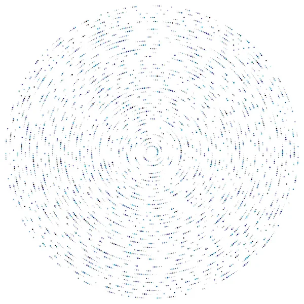 Renkli, renkli rastgele daireler, noktalar, benekler ve çiller konsantre, dairesel ve dairesel elementler. Noktacılık, noktacılık rastgele polikrom yarım ton daireler stok vektör çizimi, klip- sanat grafikleri