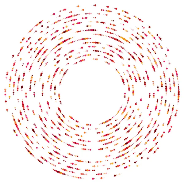 Renkli, renkli rastgele daireler, noktalar, benekler ve çiller konsantre, dairesel ve dairesel elementler. Noktacılık, noktacılık rastgele polikrom yarım ton daireler stok vektör çizimi, klip- sanat grafikleri