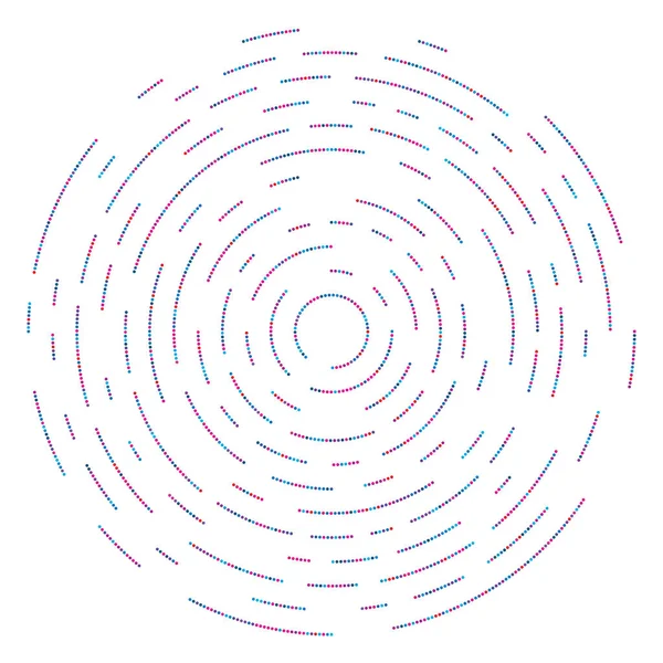 Renkli, renkli rastgele daireler, noktalar, benekler ve çiller konsantre, dairesel ve dairesel elementler. Noktacılık, noktacılık rastgele polikrom yarım ton daireler stok vektör çizimi, klip- sanat grafikleri
