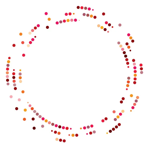 Färgglada Färgade Slumpmässiga Cirklar Prickar Prickar Och Fräknar Koncentriska Cirkulära — Stock vektor