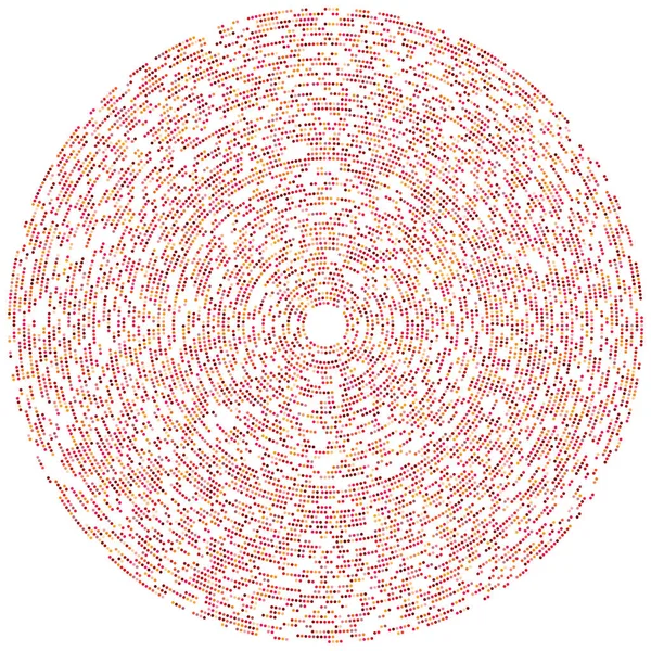 Renkli, renkli rastgele daireler, noktalar, benekler ve çiller konsantre, dairesel ve dairesel elementler. Noktacılık, noktacılık rastgele polikrom yarım ton daireler stok vektör çizimi, klip- sanat grafikleri