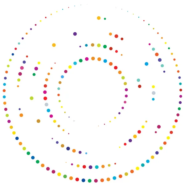 Círculos Aleatórios Coloridos Coloridos Pontos Manchas Sardas Elemento Concêntrico Circular — Vetor de Stock