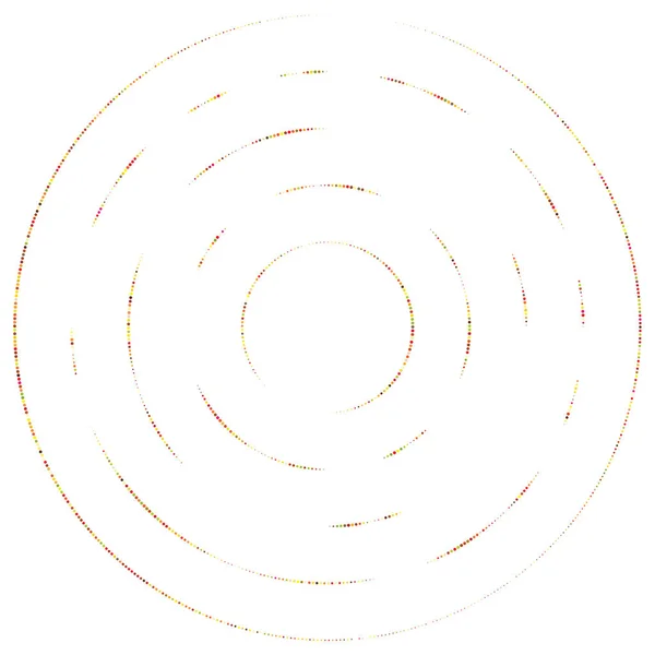 Coloré Cercles Aléatoires Colorés Points Mouchetures Taches Rousseur Élément Concentrique — Image vectorielle