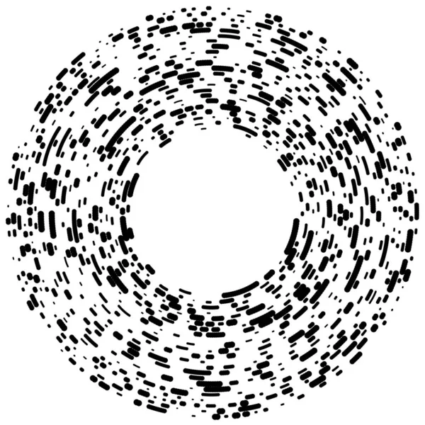 Círculos Aleatorios Puntos Motas Pecas Elemento Concéntrico Circular Radial Puntillista — Archivo Imágenes Vectoriales