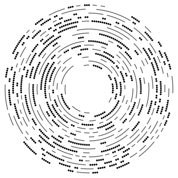 Zufällige Kreise Punkte Flecken Und Sommersprossen Konzentrisches Kreisförmiges Und Radiales — Stockvektor