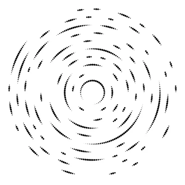 Willekeurige Cirkels Stippen Spikkels Sproeten Concentrische Ronde Radiale Element Pointilliste — Stockvector