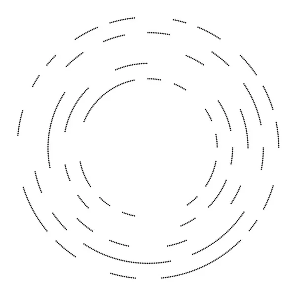 Willekeurige Cirkels Stippen Spikkels Sproeten Concentrische Ronde Radiale Element Pointilliste — Stockvector