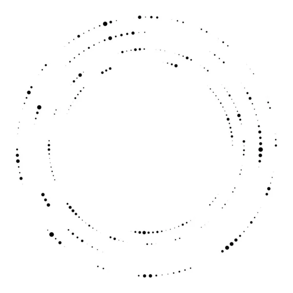 Willekeurige Cirkels Stippen Spikkels Sproeten Concentrische Ronde Radiale Element Pointilliste — Stockvector