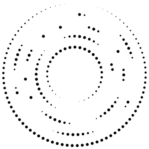 Slumpmässiga Cirklar Prickar Prickar Och Fräknar Koncentriska Cirkulära Och Radiella — Stock vektor