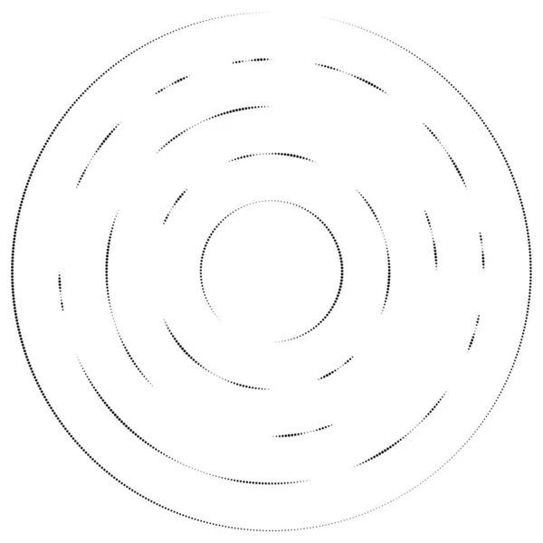 Cercles Aléatoires Points Mouchetures Taches Rousseur Élément Concentrique Circulaire Radial — Image vectorielle