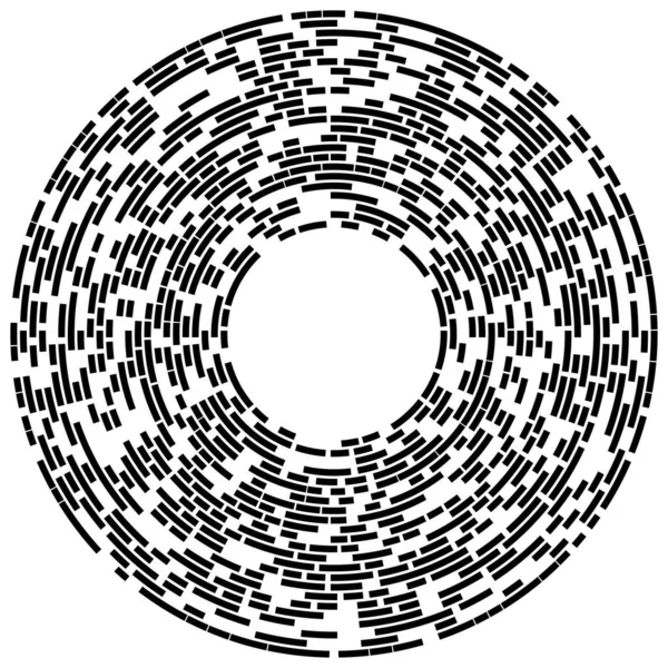Барвисті Кругові Концентричні Сегментовані Кола Радіальні Випромінюючі Кільця Абстрактна Геометрична — стоковий вектор