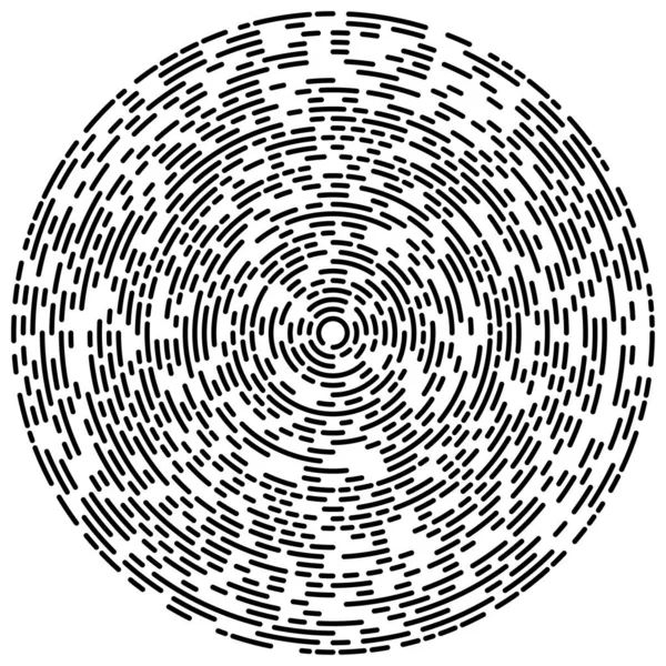 Círculos Circulares Concéntricos Segmentados Anillos Radiales Forma Círculo Geométrico Abstracto — Archivo Imágenes Vectoriales