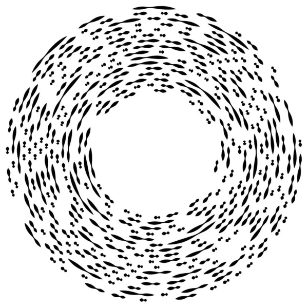 Círculos Circulares Concéntricos Segmentados Anillos Radiales Forma Círculo Geométrico Abstracto — Archivo Imágenes Vectoriales