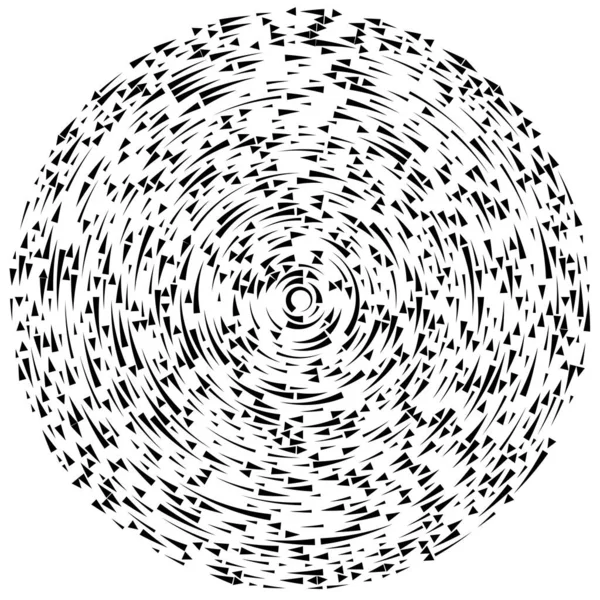 Kleurrijke Ronde Concentrische Gesegmenteerde Cirkels Radiaal Stralende Ringen Abstracte Geometrische — Stockvector