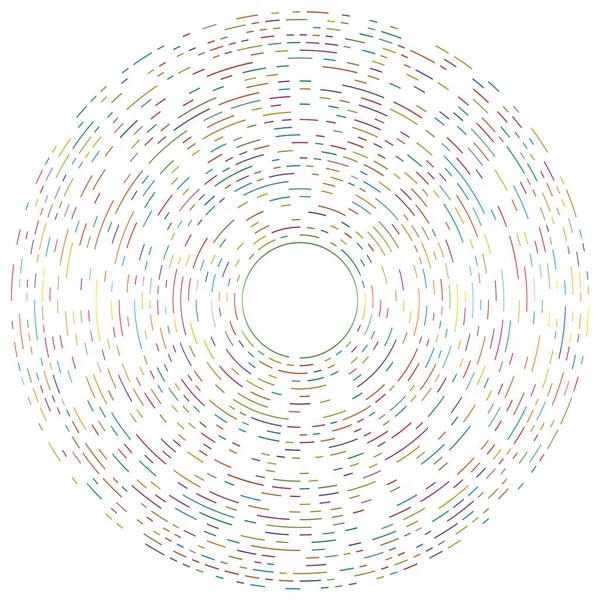 Renkli dairesel, eşmerkezli çemberler. Radyal, yayılan halkalar. Soyut geometrik çember şekli, tasarım elemanı. Girdaplar, girdaplar, girdaplar, girdaplar, girdaplar, girdaplar ve girdaplar.