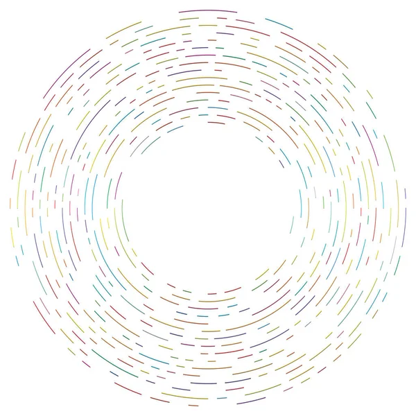 Renkli dairesel, eşmerkezli çemberler. Radyal, yayılan halkalar. Soyut geometrik çember şekli, tasarım elemanı. Girdaplar, girdaplar, girdaplar, girdaplar, girdaplar, girdaplar ve girdaplar.