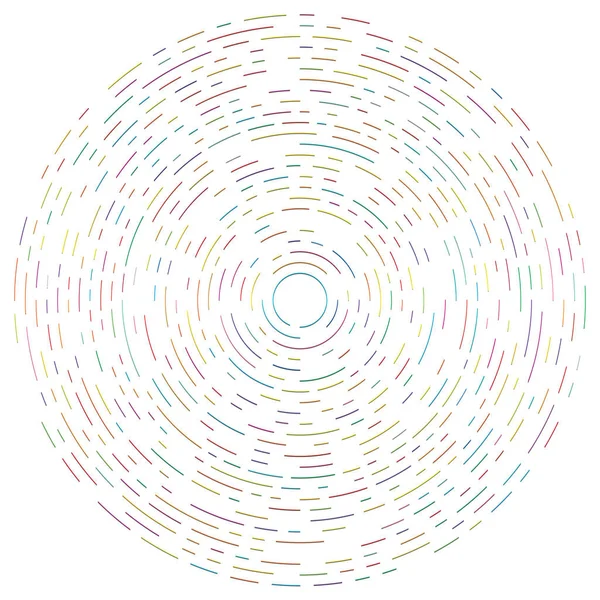 Renkli dairesel, eşmerkezli çemberler. Radyal, yayılan halkalar. Soyut geometrik çember şekli, tasarım elemanı. Girdaplar, girdaplar, girdaplar, girdaplar, girdaplar, girdaplar ve girdaplar.