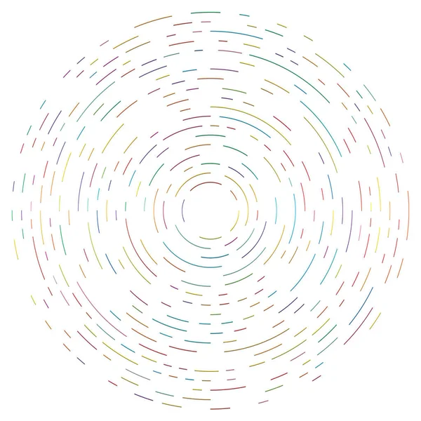 Renkli dairesel, eşmerkezli çemberler. Radyal, yayılan halkalar. Soyut geometrik çember şekli, tasarım elemanı. Girdaplar, girdaplar, girdaplar, girdaplar, girdaplar, girdaplar ve girdaplar.