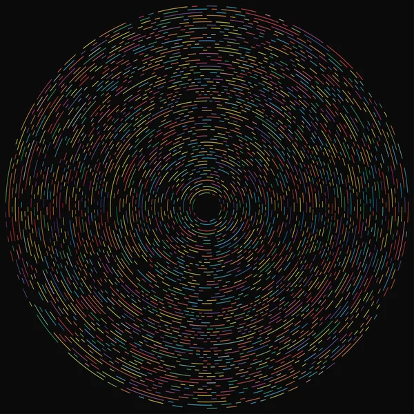 Círculos Circulares Concéntricos Segmentados Anillos Radiales Forma Círculo Geométrico Abstracto — Vector de stock