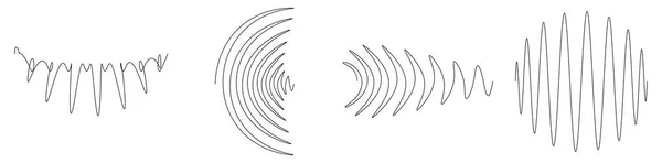 Ondulado Ondulado Líneas Onduladas Curva Camber Líneas Efecto Arco Curl — Vector de stock