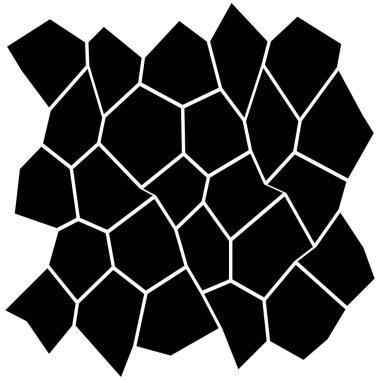 Taş, tuğla duvar, tuğla işi çokgen deseni, arka plan. Taş duvar, yapı için kaldırım taşı dokusu, yapı teması vektör illüstrasyonu, klip- sanat grafikleri