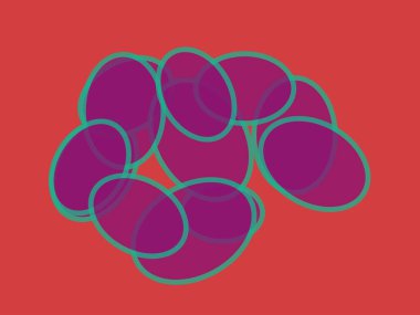 Rastgele daireler, ovaller, elipsler renkli, çok renkli, soyut arka plan, desen, doku. Yayılmış polikromatik çemberler hisse senedi vektör çizimi, klip- sanat grafikleri.