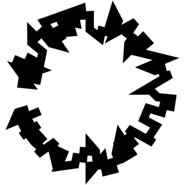 Geometrik, rastgele dairesel element. Soyut açısal çember şekli - stok vektör illüstrasyonu, klip- sanat grafikleri